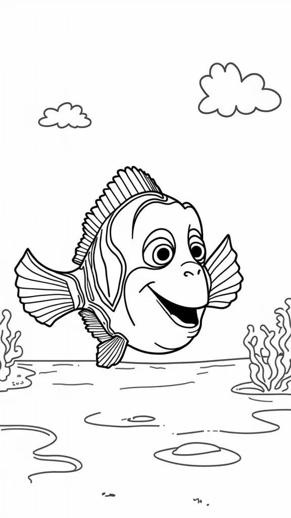 coloriage de découverte imprimable Nemo